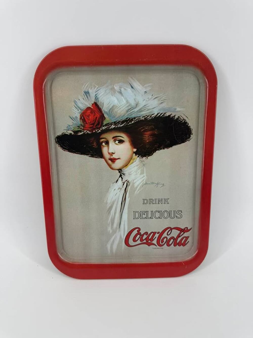 Vintage CocaCola 1909 Hamilton King Girl Reproduction 70s Americana Serving Tray